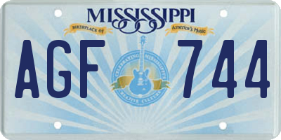 MS license plate AGF744