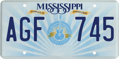 MS license plate AGF745