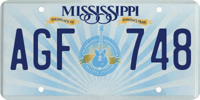 MS license plate AGF748