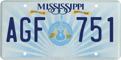 MS license plate AGF751