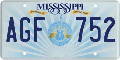 MS license plate AGF752