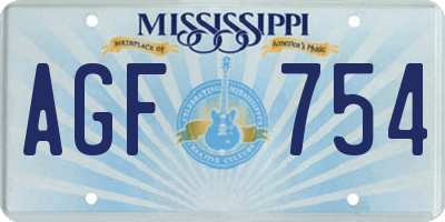 MS license plate AGF754