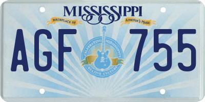 MS license plate AGF755