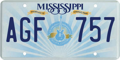 MS license plate AGF757