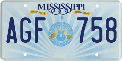 MS license plate AGF758