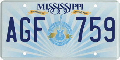 MS license plate AGF759