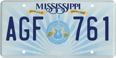 MS license plate AGF761