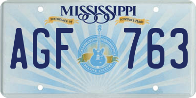 MS license plate AGF763