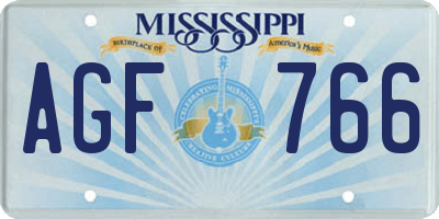 MS license plate AGF766