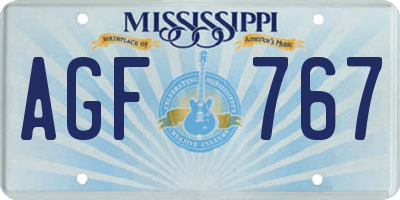 MS license plate AGF767