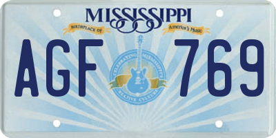 MS license plate AGF769