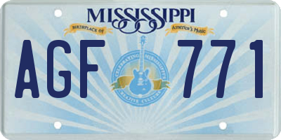 MS license plate AGF771