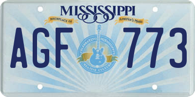 MS license plate AGF773