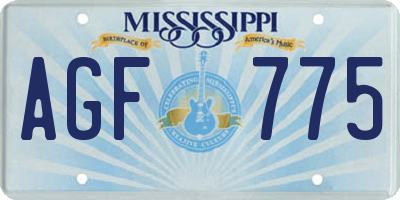 MS license plate AGF775