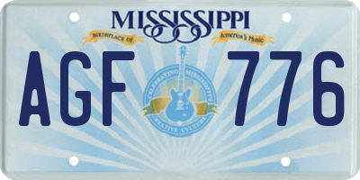 MS license plate AGF776