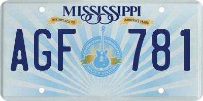 MS license plate AGF781
