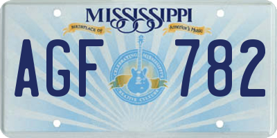 MS license plate AGF782