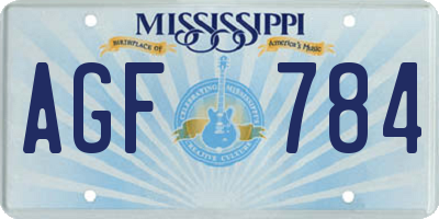 MS license plate AGF784