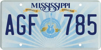 MS license plate AGF785