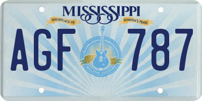 MS license plate AGF787