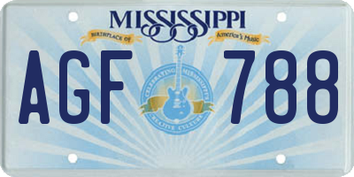 MS license plate AGF788