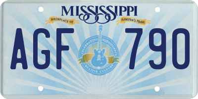 MS license plate AGF790