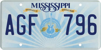 MS license plate AGF796