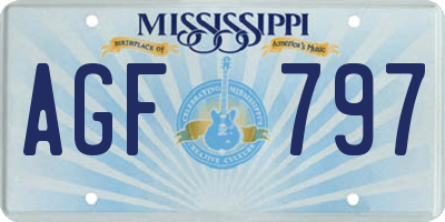 MS license plate AGF797