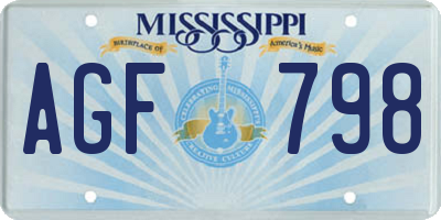 MS license plate AGF798