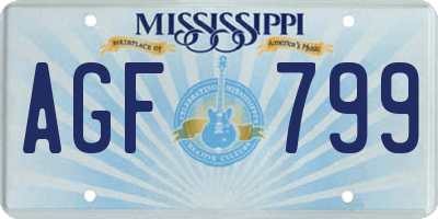 MS license plate AGF799