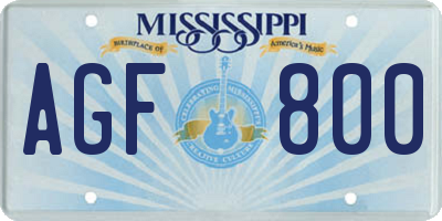 MS license plate AGF800