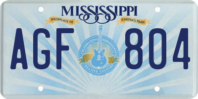MS license plate AGF804