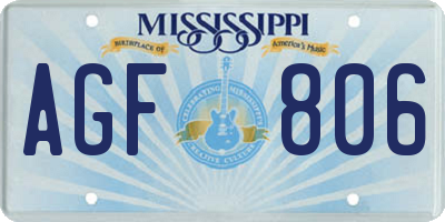 MS license plate AGF806