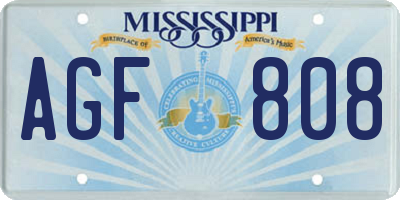 MS license plate AGF808