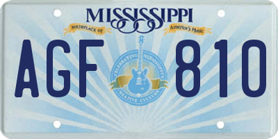 MS license plate AGF810
