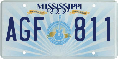 MS license plate AGF811