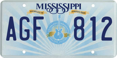 MS license plate AGF812