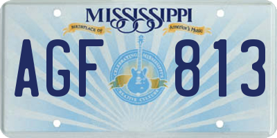 MS license plate AGF813