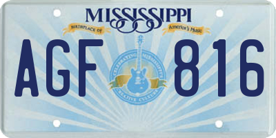 MS license plate AGF816