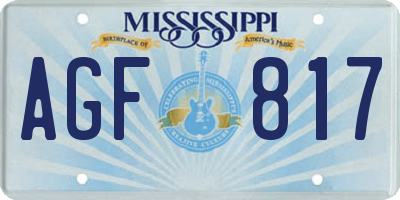 MS license plate AGF817