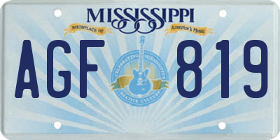 MS license plate AGF819