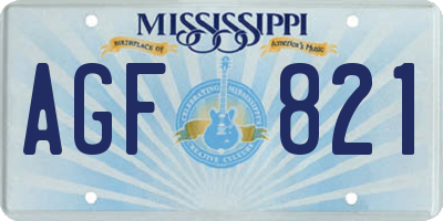 MS license plate AGF821