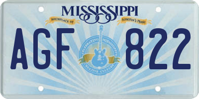 MS license plate AGF822