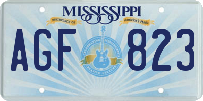 MS license plate AGF823