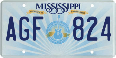 MS license plate AGF824
