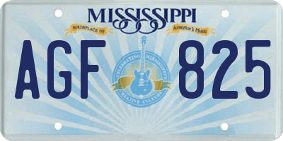 MS license plate AGF825