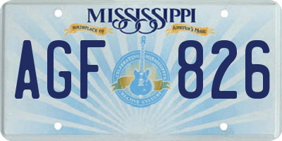 MS license plate AGF826
