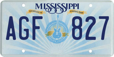 MS license plate AGF827