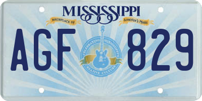 MS license plate AGF829