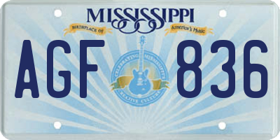 MS license plate AGF836